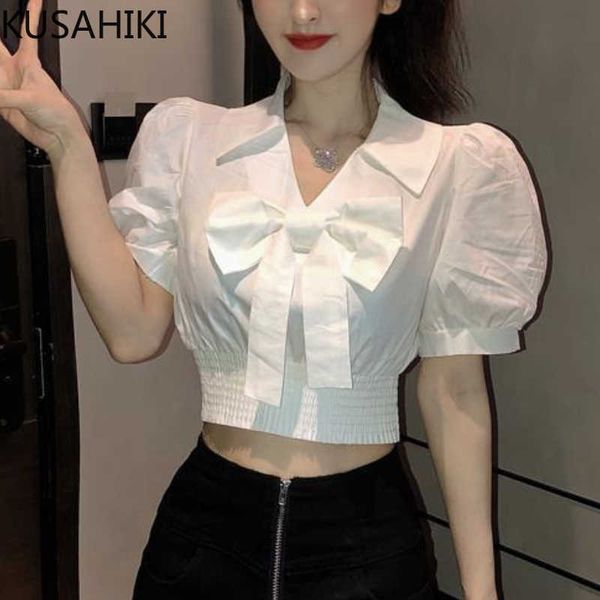 kusahiki sweet bowknot v-neck women blouses korean puff sleeve summer shirt slim short blusas de mujer 6g971 210602, White
kusahiki sweet bowknot v-neck women blouses korean puff sleeve summer shirt slim short blusas de mujer 6g971 210602, White