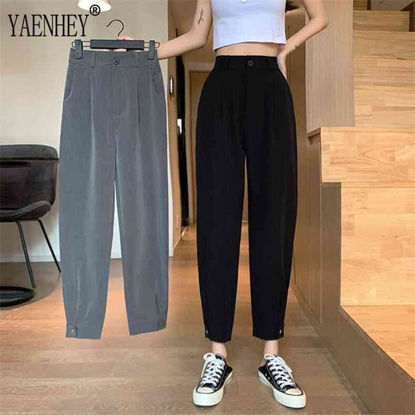 women's casual harem pants autumn fashion loose ankle-length trousers female classic high elastic waist black grey 210915, Black;white
women's casual harem pants autumn fashion loose ankle-length trousers female classic high elastic waist black grey 210915, Black;white