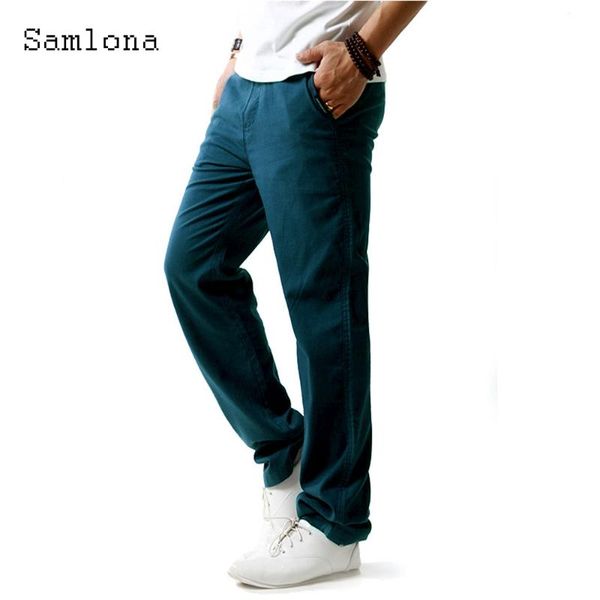 men's pants samlona plus size men linen casual drawstring trouser with pockets male fashion hip hop sweatpants mens clothing 2021, Black
men's pants samlona plus size men linen casual drawstring trouser with pockets male fashion hip hop sweatpants mens clothing 2021, Black
