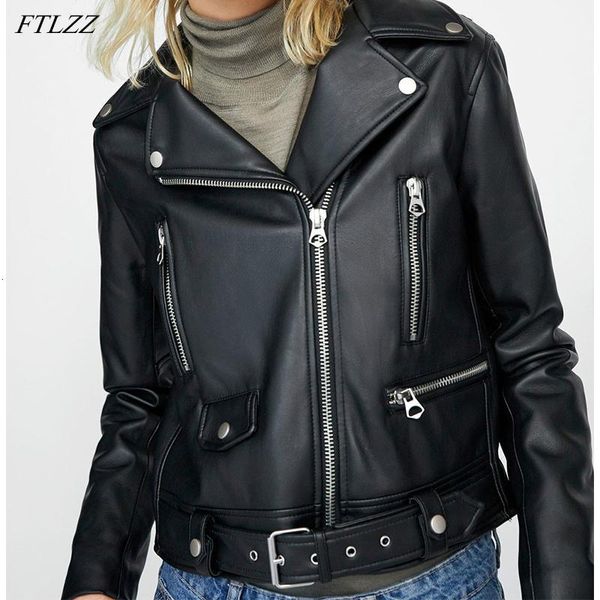 ftlzz spring autumn women faux pu leather jacket casual black motorcycle windproof jacket lady zipper punk bomber coat with belt
ftlzz spring autumn women faux pu leather jacket casual black motorcycle windproof jacket lady zipper punk bomber coat with belt