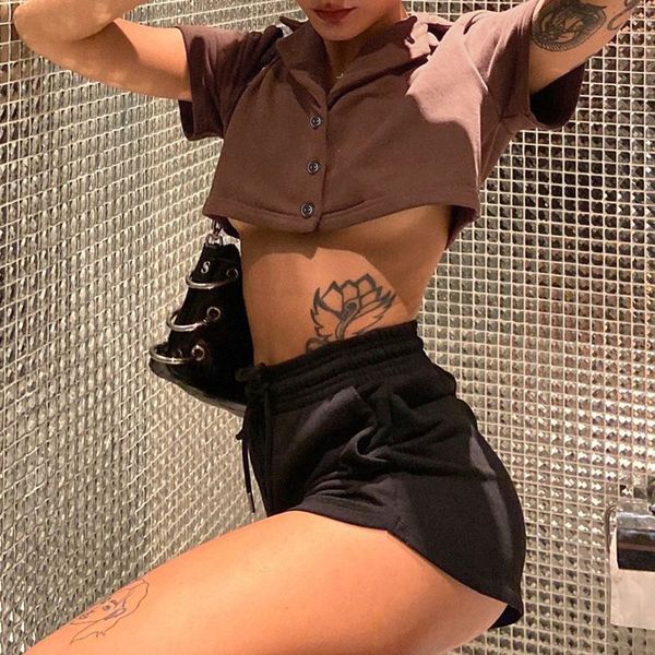 vintage brown crop for women 2021 streetwear short sleeve turn-down collar t-shirt summer casual basic tee harajuku, White
vintage brown crop for women 2021 streetwear short sleeve turn-down collar t-shirt summer casual basic tee harajuku, White