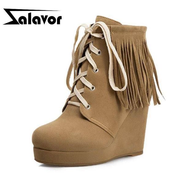 boots zalavor tassels 4 colors woman fashion winter ankle cross strap wedges platform short fur female botas size 34-45, Black
boots zalavor tassels 4 colors woman fashion winter ankle cross strap wedges platform short fur female botas size 34-45, Black
