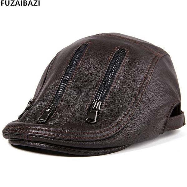 berets fuzaibazi men's genuine leather hat snapback autumn winter first layer sheep skin adjustable fashion leisure hats, Blue;gray
berets fuzaibazi men's genuine leather hat snapback autumn winter first layer sheep skin adjustable fashion leisure hats, Blue;gray