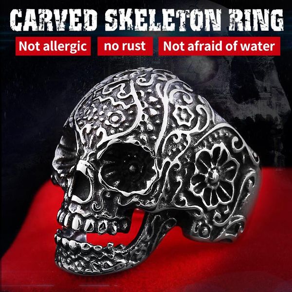 cluster rings beier wholesale classic garden flower skull ring for man stainless steel man's punk style jewelry br8-071 us size, Golden;silver
cluster rings beier wholesale classic garden flower skull ring for man stainless steel man's punk style jewelry br8-071 us size, Golden;silver