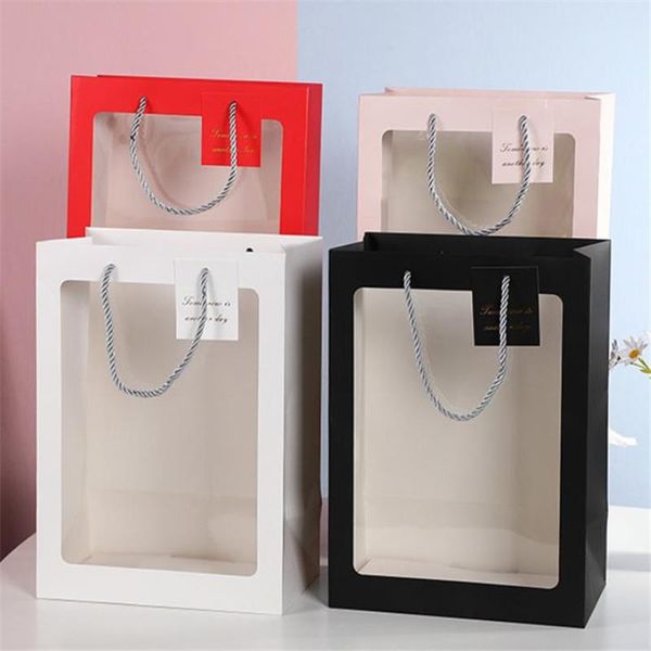 5pcs/lot new year gift bag valentine's day flower packaging bag with window christmas gift transparent display packaging
5pcs/lot new year gift bag valentine's day flower packaging bag with window christmas gift transparent display packaging