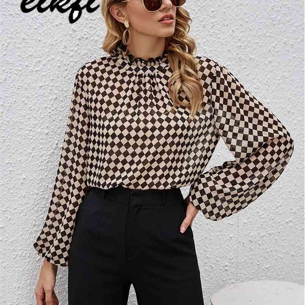 eikfi women multicolor frill neck checkerboard blouse spring lantern sleeve office lady plaid elegant casual blouses 210730, White
eikfi women multicolor frill neck checkerboard blouse spring lantern sleeve office lady plaid elegant casual blouses 210730, White