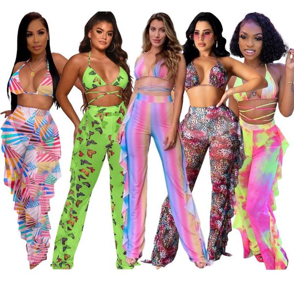 women's swimwear 2021 women see-through pants bikini cover up mesh ruffle bottoms plus size loose long trousers beachwear swimsuit, White;black
women's swimwear 2021 women see-through pants bikini cover up mesh ruffle bottoms plus size loose long trousers beachwear swimsuit, White;black