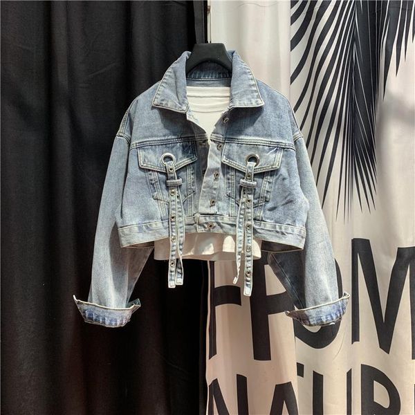 women's jackets 2021 spring super fashion cropped denim jacket woman loose-fit jeans coat style cool pocket casual femme chaquetas, Black;brown
women's jackets 2021 spring super fashion cropped denim jacket woman loose-fit jeans coat style cool pocket casual femme chaquetas, Black;brown