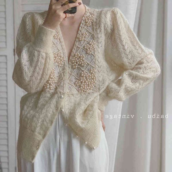 Women's Sweaters Pearl inlaid cardigan mohair women sweater jacket female autumn winter outerwear style soft lazy wind U35D, White;black
Women's Sweaters Pearl inlaid cardigan mohair women sweater jacket female autumn winter outerwear style soft lazy wind U35D, White;black