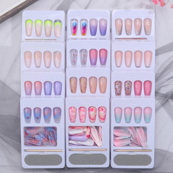 false nails 24pcs/set detachable long coffin fake european rainbow ballerina full nail art tips colorful beauty artificial, Red;gold
false nails 24pcs/set detachable long coffin fake european rainbow ballerina full nail art tips colorful beauty artificial, Red;gold