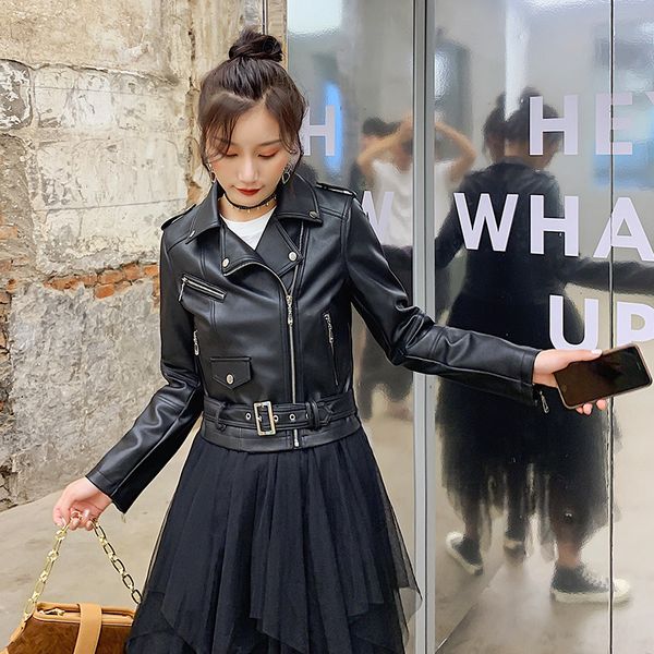 2021 spring autumn female turn-down collar long-sleeved zipper slim minimalist black short pu leather coat 8y748, Black;brown
2021 spring autumn female turn-down collar long-sleeved zipper slim minimalist black short pu leather coat 8y748, Black;brown