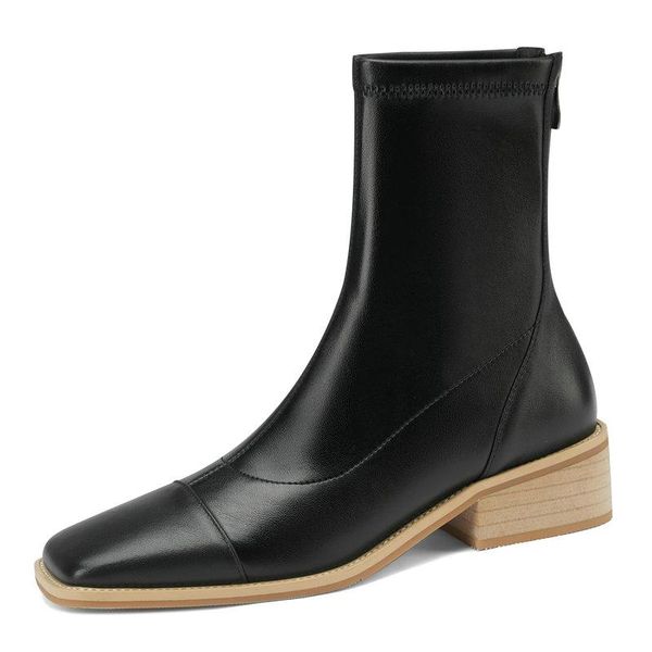 boots female ankle zipper genuine leather concise designer thick med heels shoes woman 2021 winter working casual, Black
boots female ankle zipper genuine leather concise designer thick med heels shoes woman 2021 winter working casual, Black