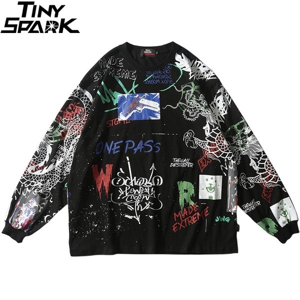 men streetwear hip hop graffiti t shirt long sleeve harajuku tshirt oversized autumn loose t-shirt cotton causal tees 210317, White;black
men streetwear hip hop graffiti t shirt long sleeve harajuku tshirt oversized autumn loose t-shirt cotton causal tees 210317, White;black