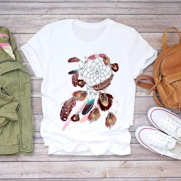 women feather printing elegant girl 90s beach print lady t-shirts womens graphic t shirt ladies female tee t-shirt, White
women feather printing elegant girl 90s beach print lady t-shirts womens graphic t shirt ladies female tee t-shirt, White