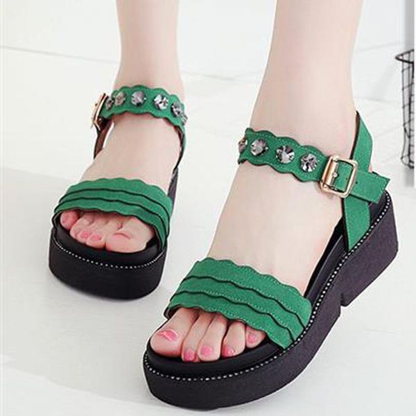 sandals summer women's vogue ladies shoes gladiator thick sole wedges flat platform buckle strap plus size, Black
sandals summer women's vogue ladies shoes gladiator thick sole wedges flat platform buckle strap plus size, Black