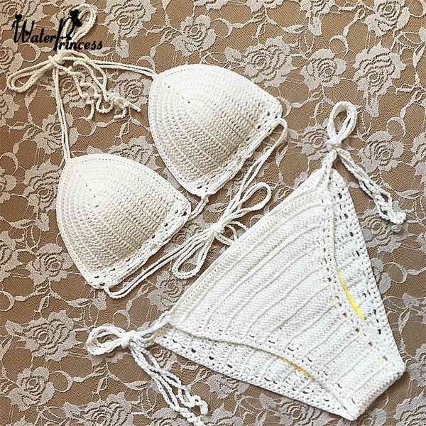 white bikinis handmade crochet bikini set women swimwea female summer swimsuit tankini bather ladies bathing suit 210722, White;black
white bikinis handmade crochet bikini set women swimwea female summer swimsuit tankini bather ladies bathing suit 210722, White;black