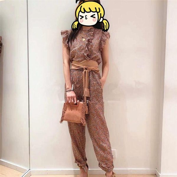 women's pants & capris women 2021 autumn and winter small floral elegant lotus leaf flying sleeves printed jumpsuit, Black;white
women's pants & capris women 2021 autumn and winter small floral elegant lotus leaf flying sleeves printed jumpsuit, Black;white