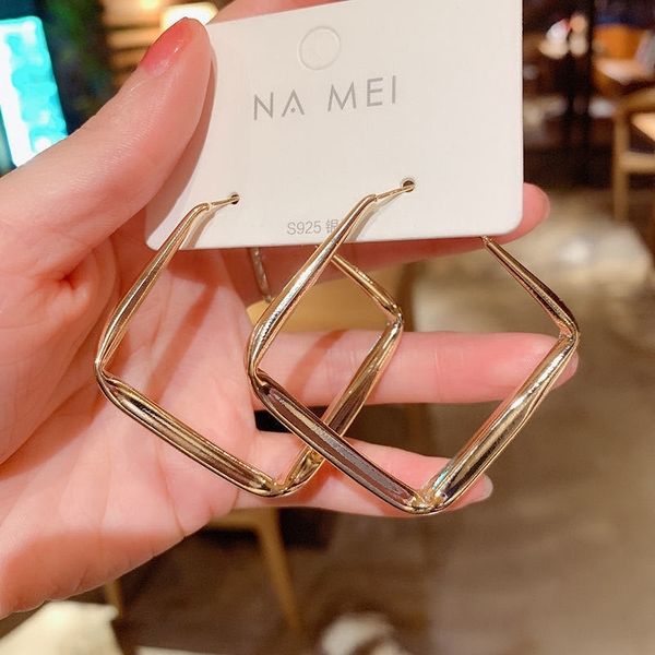 wind exaggeration square sense net red personality fashion metal women's 925 sterling silver needle earrings, Black
wind exaggeration square sense net red personality fashion metal women's 925 sterling silver needle earrings, Black