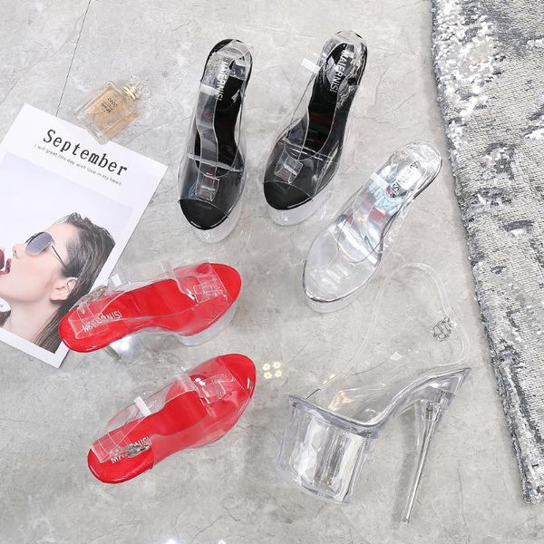 sandals transparent pvc platform high heels model catwalk nightclub women pumps shoes 19cm super heel ankle strap lady sandal, Black
sandals transparent pvc platform high heels model catwalk nightclub women pumps shoes 19cm super heel ankle strap lady sandal, Black
