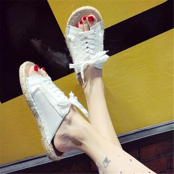 slippers women casual lace-up sequined cloth flax flat lazy loafers mules scuff slides open toe shoes footwear, Black
slippers women casual lace-up sequined cloth flax flat lazy loafers mules scuff slides open toe shoes footwear, Black