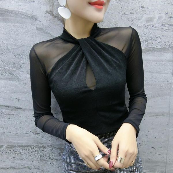 women's t-shirt women long-sleeve 2021 arrival spring and autumn slim patchwork net yarn female korean style c59, White
women's t-shirt women long-sleeve 2021 arrival spring and autumn slim patchwork net yarn female korean style c59, White