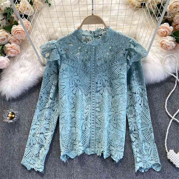 ins lace shirt lady fashion stand neck hollowed-out long-sleeved autumn and winter solid color elegant blouse q175 210527, White
ins lace shirt lady fashion stand neck hollowed-out long-sleeved autumn and winter solid color elegant blouse q175 210527, White