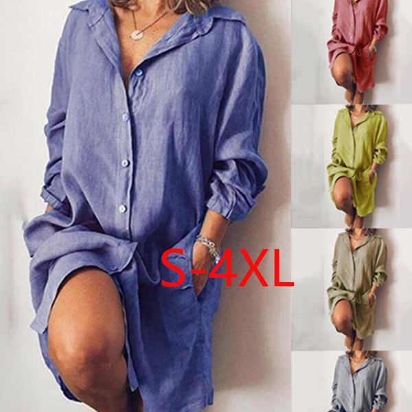 pockets long sleeves long shirts solid color thin linin loose dress spring autumn casual shirt dress plus size 4xl, Black;gray
pockets long sleeves long shirts solid color thin linin loose dress spring autumn casual shirt dress plus size 4xl, Black;gray