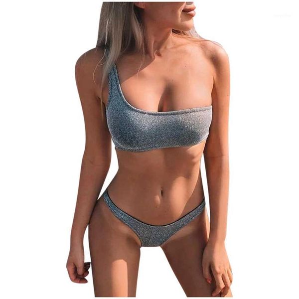women's swimwear women push up swimsuit one shoulder solid gray brazilian bikini set 2021 biquini bathing suit beach swimming, White;black
women's swimwear women push up swimsuit one shoulder solid gray brazilian bikini set 2021 biquini bathing suit beach swimming, White;black