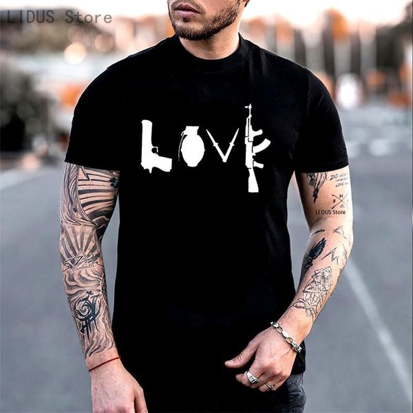 men's t-shirts banksy street art love guns t shirt black homme customized tee, White;black
men's t-shirts banksy street art love guns t shirt black homme customized tee, White;black
