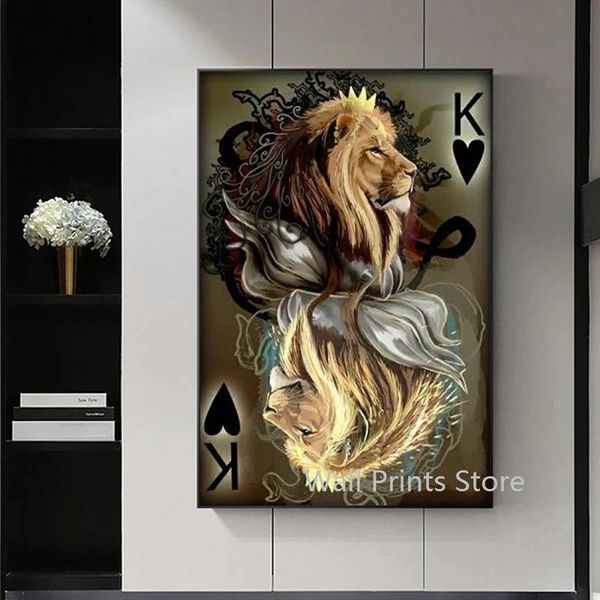 modern animal abstract lion poker canvas painting home decor cuadros posters and prints wall art picture for living room
modern animal abstract lion poker canvas painting home decor cuadros posters and prints wall art picture for living room