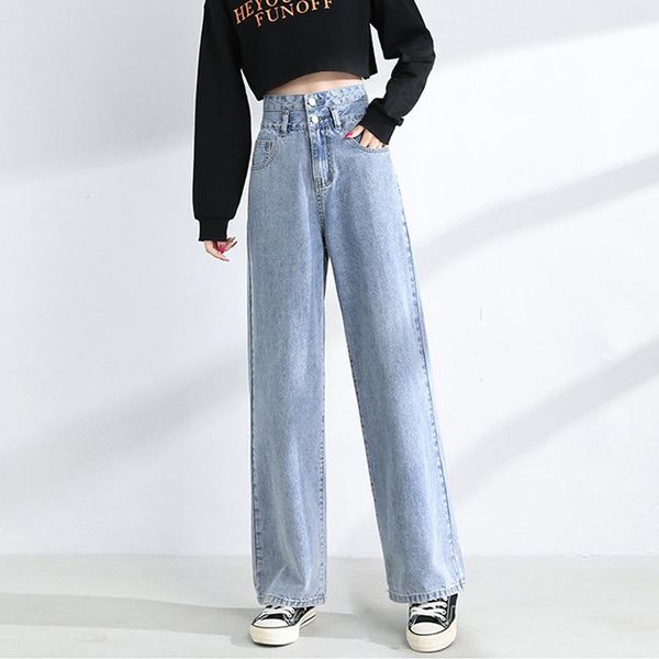 women's jeans loose straight women double breasted high waist street fashion retro clothing long style autumn, Blue
women's jeans loose straight women double breasted high waist street fashion retro clothing long style autumn, Blue