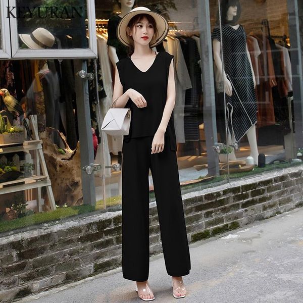 women's tracksuits casual women two piece set wide leg pants + knitted v-neck vest suit sleeveless 2021 summer 2 piese sets, Gray
women's tracksuits casual women two piece set wide leg pants + knitted v-neck vest suit sleeveless 2021 summer 2 piese sets, Gray
