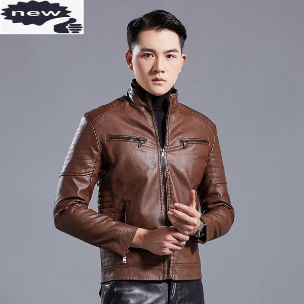 men's fur & faux slim fit moto biker zipper mens leather jackets fashion korean casual stand collar windproof male outerwear coat plus, Black
men's fur & faux slim fit moto biker zipper mens leather jackets fashion korean casual stand collar windproof male outerwear coat plus, Black