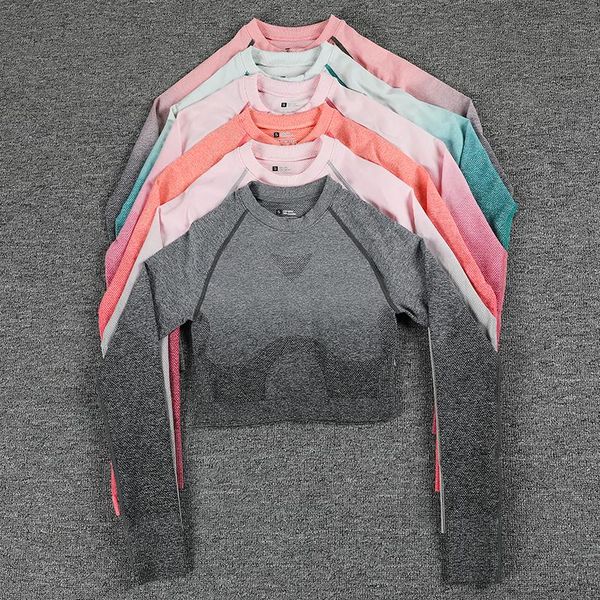 yoga outfits seamless shirts fitted long sleeve sport t shirt with thumb holes fitness gym crop quick dry workout, White;red 
yoga outfits seamless shirts fitted long sleeve sport t shirt with thumb holes fitness gym crop quick dry workout, White;red