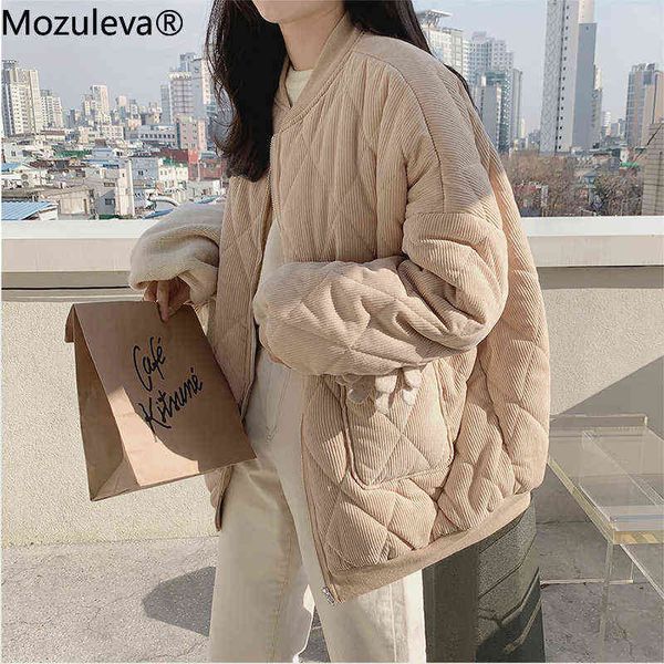 mozuleva autumn winter women thick jackets v-neck puffer corduroy parkas high-quality warm oversize vintage wild coat 211130, Black
mozuleva autumn winter women thick jackets v-neck puffer corduroy parkas high-quality warm oversize vintage wild coat 211130, Black
