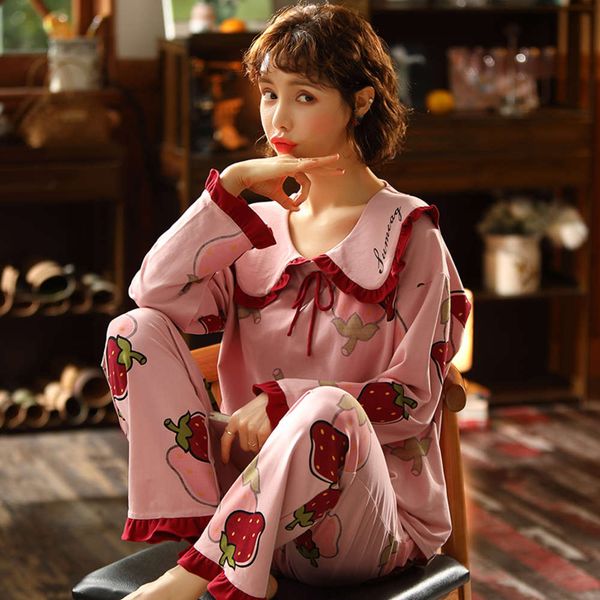 spring and pajamas women's cotton long sleeve cute princess style korean cartoon suit summer autumn winter home clothes, Black;red
spring and pajamas women's cotton long sleeve cute princess style korean cartoon suit summer autumn winter home clothes, Black;red
