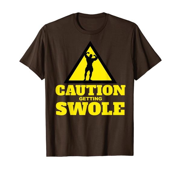 caution: getting swole funny weightlifting and bodybuilding t-shirt, White;black
caution: getting swole funny weightlifting and bodybuilding t-shirt, White;black