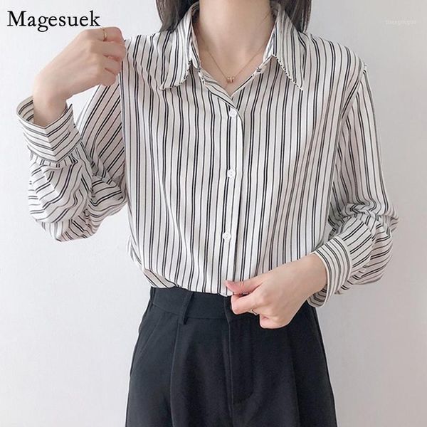 spring office lady long sleeve shirt single-breasted loose striped shirts blosue casual plus size blouses blusas 12695 women's &, White
spring office lady long sleeve shirt single-breasted loose striped shirts blosue casual plus size blouses blusas 12695 women's &, White