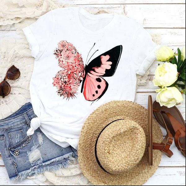 women graphic floral butterfly cartoon flower 90s girl lady tees print t shirt clothing female shirt womens t shirt, White
women graphic floral butterfly cartoon flower 90s girl lady tees print t shirt clothing female shirt womens t shirt, White
