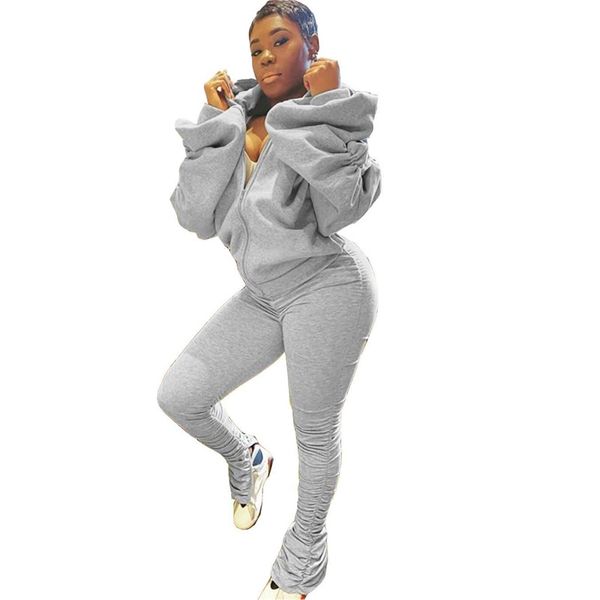 women trasksuit two pieces set off shoulder hooded jacket backless zipper pleated pants solid color sports suit d9108 162 y2, White 
women trasksuit two pieces set off shoulder hooded jacket backless zipper pleated pants solid color sports suit d9108 162 y2, White