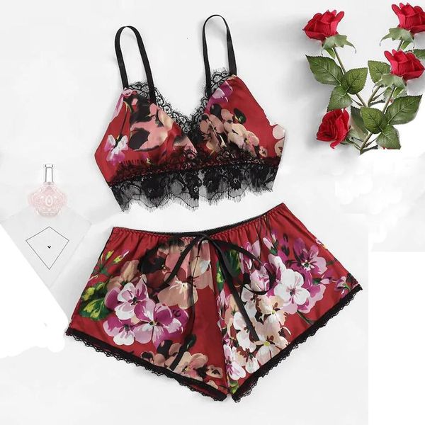 fashion pyjamas women lace satin trim floral bow lingerie set pajamas babydoll sleepwear pijama seda mujer women lingerie, Black;red
fashion pyjamas women lace satin trim floral bow lingerie set pajamas babydoll sleepwear pijama seda mujer women lingerie, Black;red