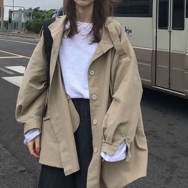 tooling windbreaker coat women's spring and autumn 2021 new net red mid long top, Tan;black
tooling windbreaker coat women's spring and autumn 2021 new net red mid long top, Tan;black
