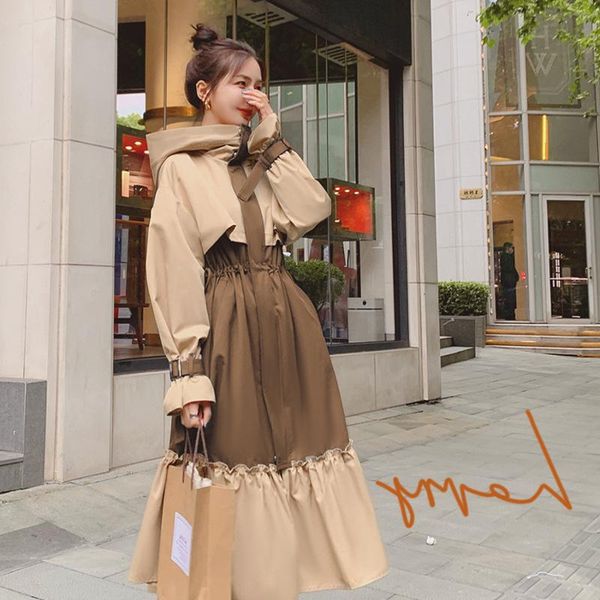 women's trench coats long coat 2021 clothing autumn clothes korea ladies patchwork fashion style loose, Tan;black
women's trench coats long coat 2021 clothing autumn clothes korea ladies patchwork fashion style loose, Tan;black