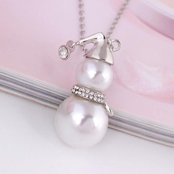 pendant necklaces fashion cute snowman long necklace for women gold color pearl jewelry gifts wedding santa claus christmas trendy, Silver
pendant necklaces fashion cute snowman long necklace for women gold color pearl jewelry gifts wedding santa claus christmas trendy, Silver