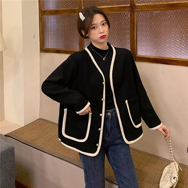 women's jackets 2021 autumn short jacket cardigan women korean loose contrasting blouse female wild plus size 4xl, Black;brown
women's jackets 2021 autumn short jacket cardigan women korean loose contrasting blouse female wild plus size 4xl, Black;brown