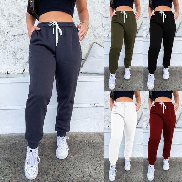 women's pants & capris autumn and winter solid color high waist lace-up sports trousers casual toe thickening sweat pants., Black;white
women's pants & capris autumn and winter solid color high waist lace-up sports trousers casual toe thickening sweat pants., Black;white