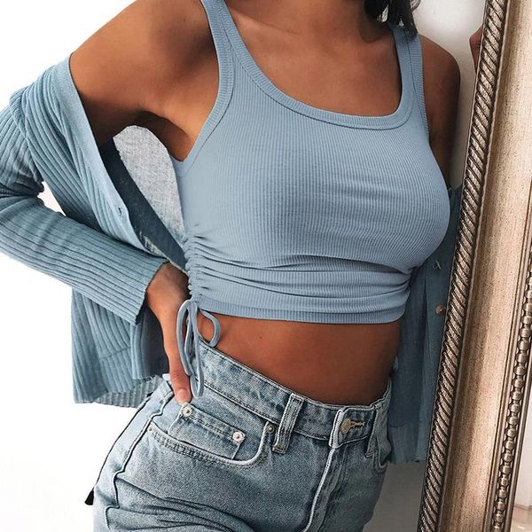 women's tanks & camis casual basic tank ladies wild solid color side drawstring u-neck girls summer fashion slim vest streetwear, White
women's tanks & camis casual basic tank ladies wild solid color side drawstring u-neck girls summer fashion slim vest streetwear, White