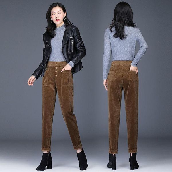women's pants & capris 2021 korean style woman loose corduroy autumn winter female high waist harem pant women casual solid thick trous, Black;white
women's pants & capris 2021 korean style woman loose corduroy autumn winter female high waist harem pant women casual solid thick trous, Black;white