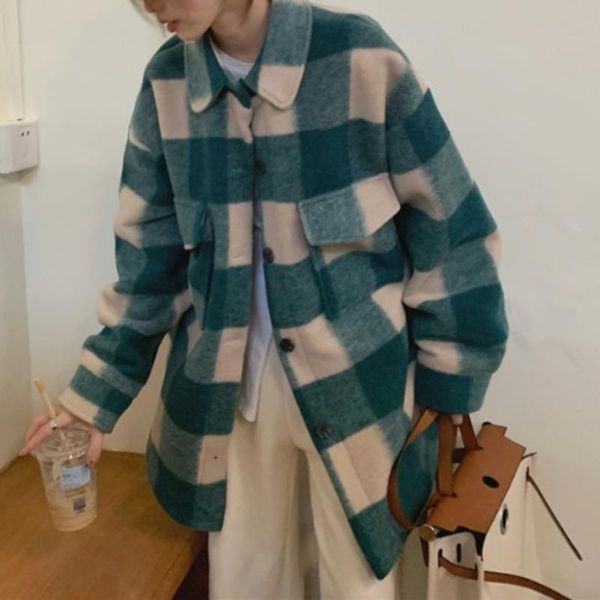 women's jackets contrast checkerboard tweed coat mid autumn winter long design loose casual rac, Black;brown
women's jackets contrast checkerboard tweed coat mid autumn winter long design loose casual rac, Black;brown