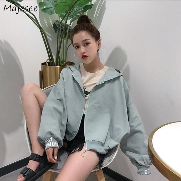 women's jackets women letter printed all-match hooded zipper pockets korean style loose student simple harajuku coat womens causal chic, Black;brown
women's jackets women letter printed all-match hooded zipper pockets korean style loose student simple harajuku coat womens causal chic, Black;brown